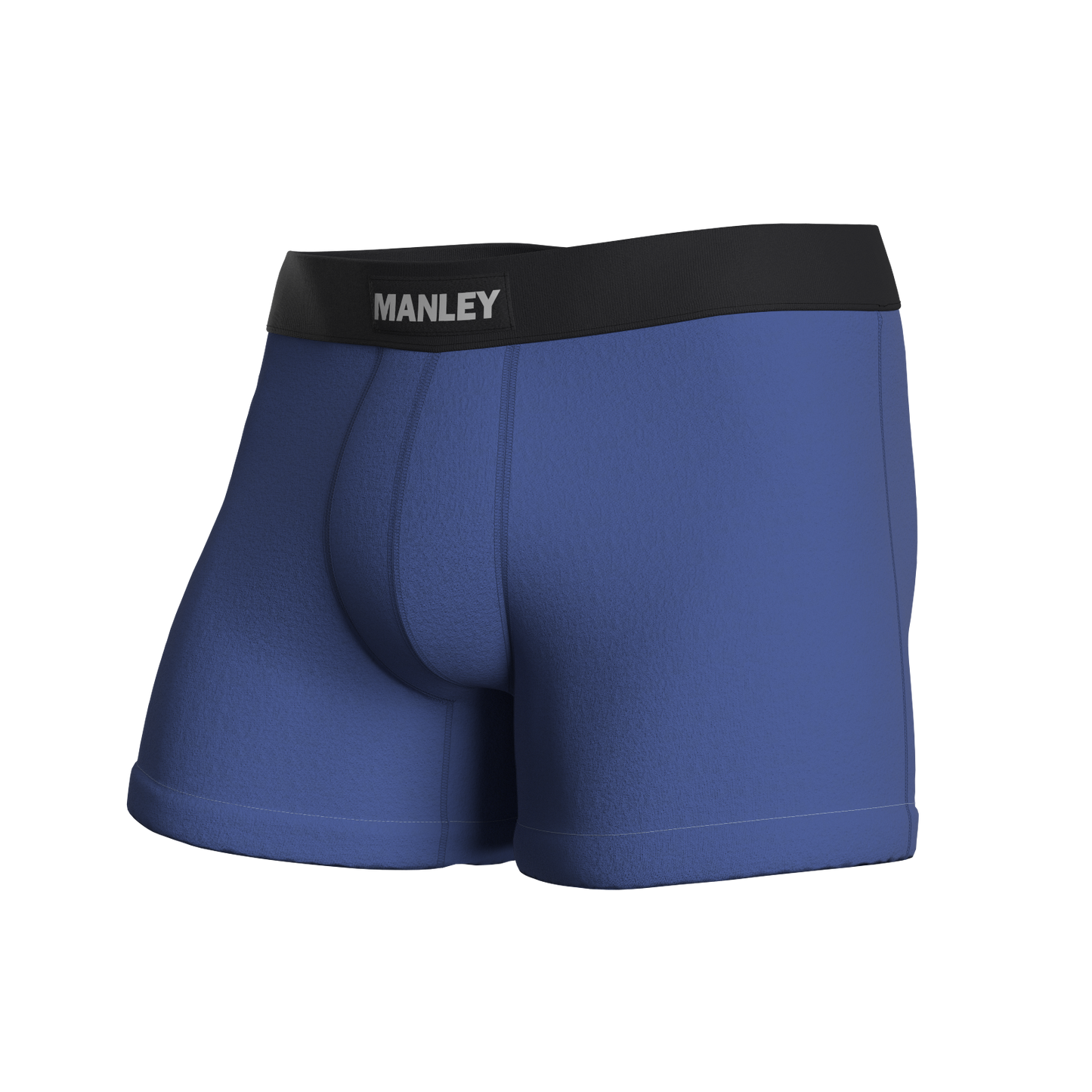 In The Navy boxer briefs. Manley Barrier Technology that stops the pee spot. Feel manly in Manley. Stop the Pee Spot.  